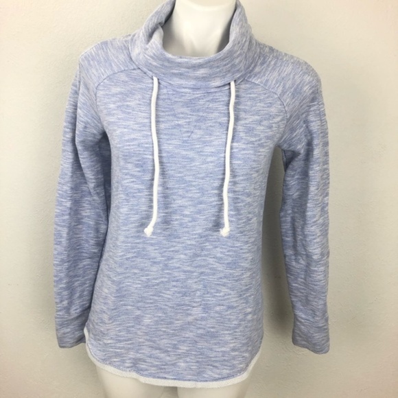Gap Light Blue White Funnel Neck Sweatshirt Size XS - Picture 1 of 4